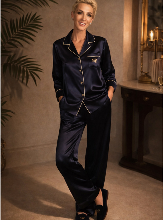Nocturne Silk Set – Navy